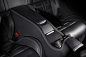 High angle shot of a black car's modern interior