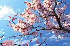 桃花花枝花卉壁纸素材图片