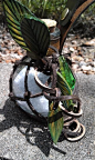 Deluxe Glass Earth Fairy bottle with leather by draikairion