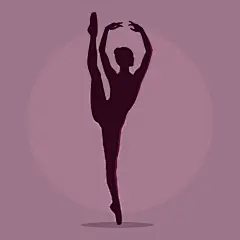 卡通扁平芭蕾舞蹈培训表演跳舞女性人物剪影插画ai矢量设计素材-淘宝网