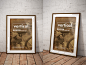 Free posters mockups (vertical & horizontal):
http://mockups-design.com/posters-frame-mockup/