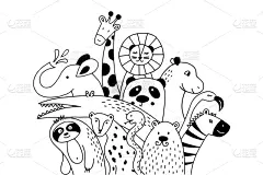 草图,野外动物,婴儿,女孩,夏天,可爱的,时尚,艺术,布置,复古