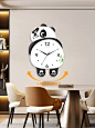 熊猫钟表客厅墙上挂钟家用静音石英钟新款时钟日历创意挂表免打孔-tmall.com天猫