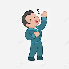 手绘男孩唱歌 笑脸 表演 音符 元素 免抠png 设计图片 免费下载 页面网页 平面电商 创意素材