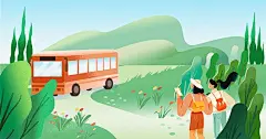 Alipay  Low carbon travel illustrations