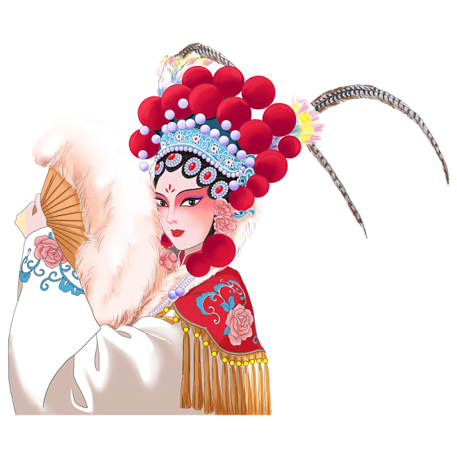 京剧人物插画元素素材 (2)