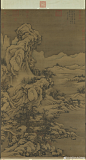                                                                                                                         #山水国画#【 北宋 郭熙（传）《画雪景》 】立轴，绢本设色，194.3×111.1cm，台北故宫博物院藏。 画中主景偏右半边，雪锋层迭，陡壑悬瀑，作高远景致，其间布列茅舍、溪桥、楼阁、瀑泉、林木等。左半边则绘溪涧蜿蜒，沙诸鱼舟，遥山旷渺，作平远景色。本幅无作者款印，旧