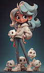 AI-20230426_02 Girl with cute ghost