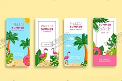 夏日海滩度假手机界面设计 【酷图网】夏日,海滩,度假,手机界面,设计,棕榈树,沙滩椅,遮阳伞,人物,海浪,椰子树,风景,插画,色彩,休闲