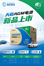 骆驼蓄电池/天鹅蓄电池/产品物料海报/平面海报/蓝绿色系