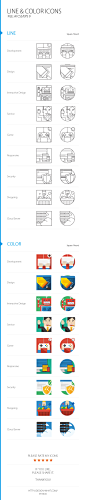 Line&Color ICONs : Line&Color ICONs set modern vector illustration concept of digital tablet. That can be used for designing and developing websites, as well as printed materials and presentations.