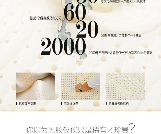 如恩软硬适中乳胶弹簧床垫1.5米1.8m...