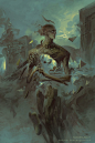 Hod, Peter Mohrbacher : Created with with support from fans via Patreon. www.patreon.com/angelarium

----

Supreme glory. Hod's presence calls for submission, prostration and unfettered love.

Hod's glory veils even the Sun.  It is said, in some parts, th