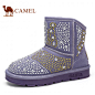 Camel 骆驼女靴 2014冬季新款女士日常休闲雪地靴 舒适圆头女靴