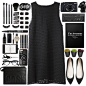 A fashion look from August 2015 featuring black dress, black shoes and black purse. Browse and shop related looks.