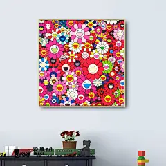 村上隆 太阳花 儿童房幼儿园装饰画挂墙画小清新方形波普艺术pop-淘宝网