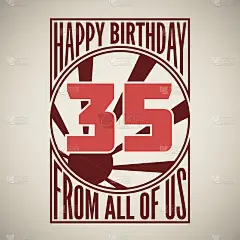 复古海报。生日快乐。
