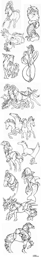 Mythical Horses Sketchdump by sketcherjak on deviantART