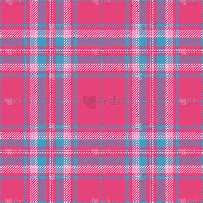 Pink And Blue Tartan Plaid Decorative Pattern Back