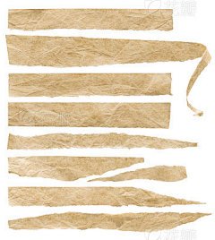 Torn Old Crumpled Paper Pieces, Ripped Tape Rough Labels Set
