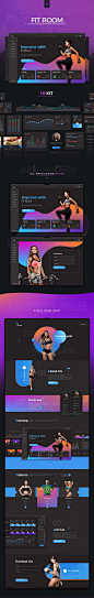 健身房训练锻炼计划网站设计 web UI组件 (psd) designshidai_ui371