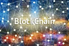 区块链网络概念，分布式账本技术，区块链文本和网络连接的抽象背景