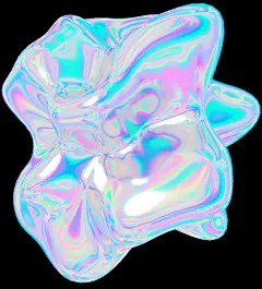 Y2K风格未来科幻3D立体金属全息镭射抽象几何图形免抠图片素材png(3)