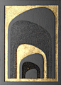 （可下载高清）黑金材质3D立体金色线条纹理金属质感斑驳金箔机理高清JPG背景