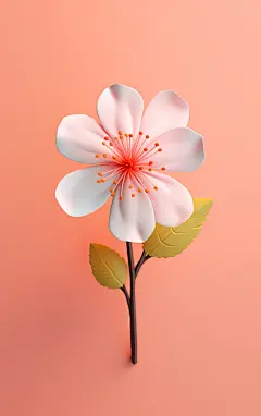 3d盆栽花朵素材图AI图元素