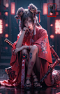 【联合出品】绪儿-Chosen鲷 武士少女｜LiblibAI