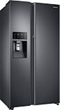 Samsung - Showcase 21.5 Cu. Ft. Side-by-Side Counter-Depth Refrigerator - Black stainless steel - Angle_Zoom