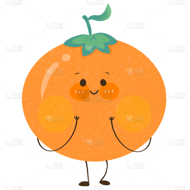 可爱手绘海洋生物及水果类-橘子