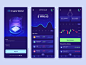 Cryptocurrency Wallet App charts money wallet crypto ux illustration app dark ui blue design
