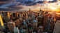 General 3840x2160 city cityscape New York City skyscraper USA sunset clouds