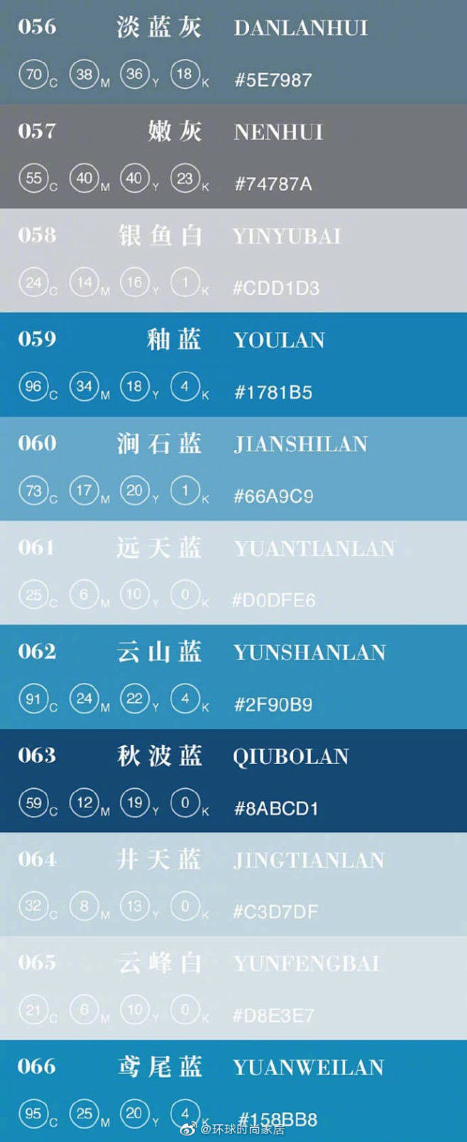 101种中国传统配色色卡。 ​​​​