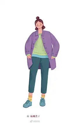 #插画艺术# 投稿：@核桃酱子 ｜

扁平风人物系列
#遇见艺术# ​​​​