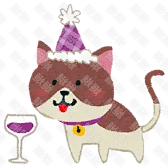 过节庆祝喝酒的小狗狗猫咪小猫手绘卡通插画手绘png儿童插画免扣素材2