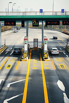 ETC收费站摄影图