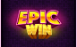 Epic Casino Win Text : Win text for Epic Casino. Text made using 3d mocks from Illustrator. Painted over in Photoshop. A teammate later modeled in Blender for better performance in game and the text was converted into textures. These images are my finishe