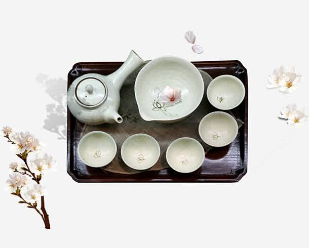 茶具梅花高清素材 png素材 梅花 茶具...