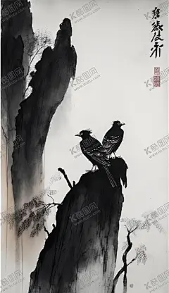 国画山鹰图 【酷图网】国画,奇石,山崖,山鹰,老鹰,水墨画,苍松,鹰,鸟,中国风,高清壁纸,手机壁纸,PNG,