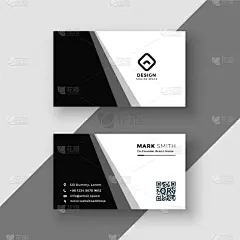 高雅,模板,名片,黑白图片,白色,创造力,商务,专业人员,计划书,几何形状