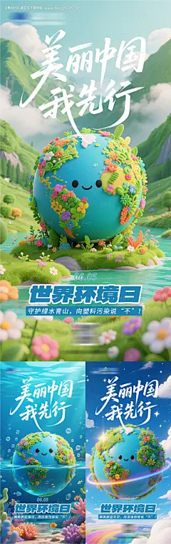 源文件下载【世界环境日系列海报】编号：58230031153568722