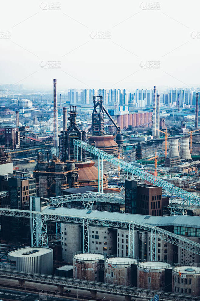 北京首钢工业园区俯瞰全景，北京钢铁博物馆北京工业园区