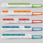 Collection colorful website design navigation with