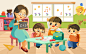 开学季  卡通小学生  教室上课  JPG素材