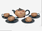 四个古典茶杯高清素材 产品实物 古典茶杯 茶具 元素 免抠png 设计图片 免费下载 页面网页 平面电商 创意素材