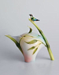 Franz Porcelain Bamboo Song Bird Teapot FZ00573