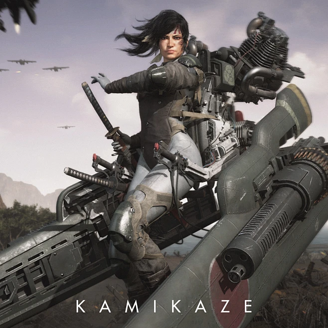 Kamikaze, Ali Glen : My Kamikaze project is finally finished after chipping away at it for what feels like an eternity (I think my first attempt of it was back in 2017). Most of the modelling was done purely in Zbrush, with the exception of the clothing b