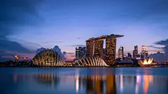 新加坡海滨湾美丽夜景45679_城市夜景_城市建筑类_图库壁纸_联盟素材